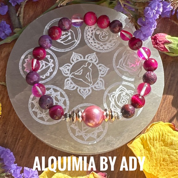 Alquimia Jewelry - Viva Magenta multicolored gemstone beaded handmade unique bracelet